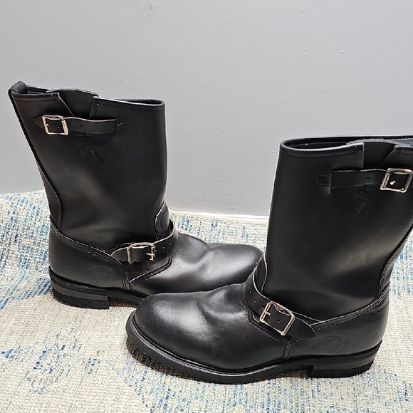 Brahma Black Leather Men's Boots with Buckles - Picture 1 of 11